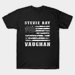 Distressed American Flag Stevie Ray Vaughan Legend T-Shirt